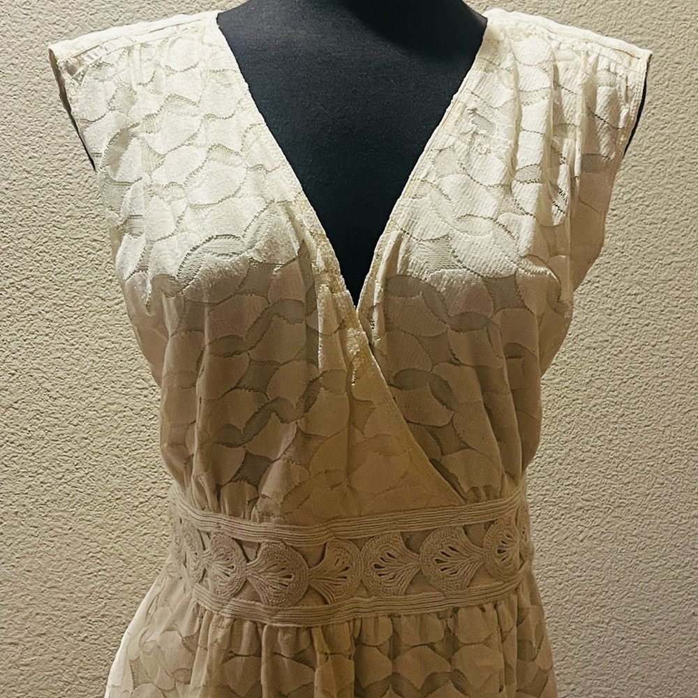 Max Studio Cream Lace Blouse